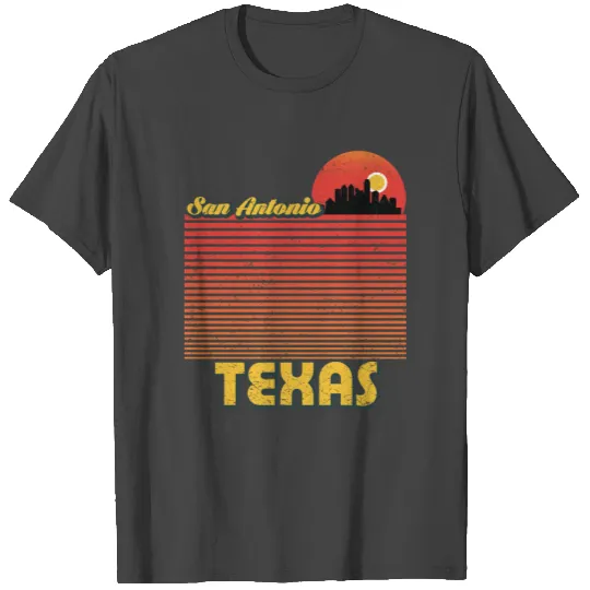 San Antonio City Texas USA Skyline Sunset T Shirts