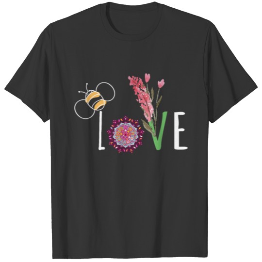 Namaste Love Bee Lotus Yoga Woman Shirt Flower Mom T-shirt