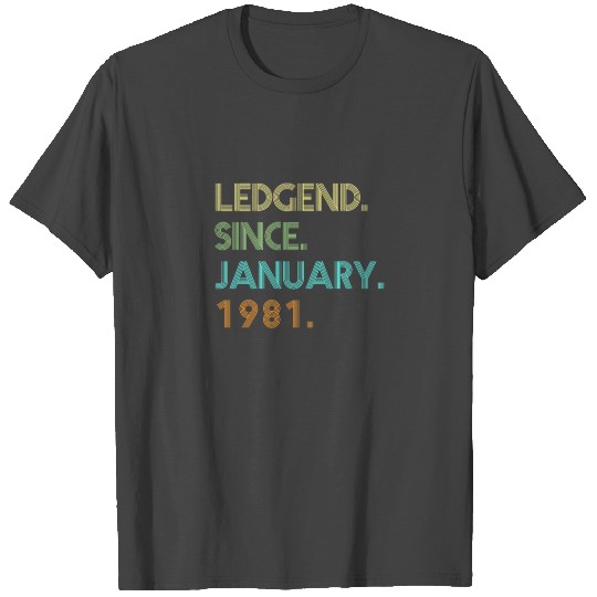 40th Birthday gift Legend Since January 1981 T Shirts