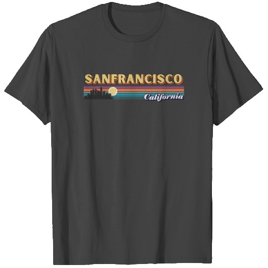 Vintage San Francisco City California Retro Stripe T Shirts
