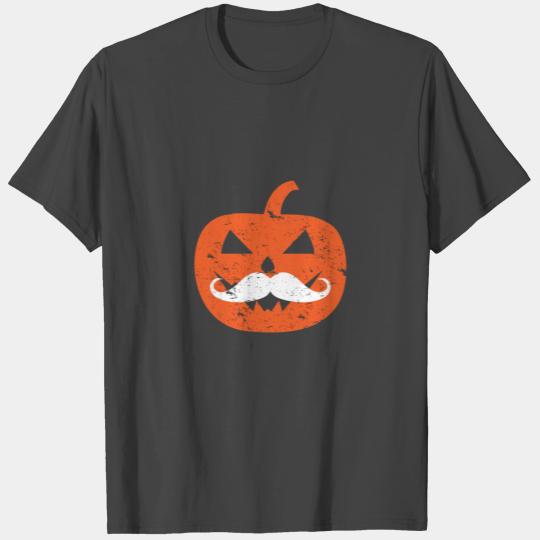Jack O Lantern Pumpkin With White Mustache Hallowe T Shirts