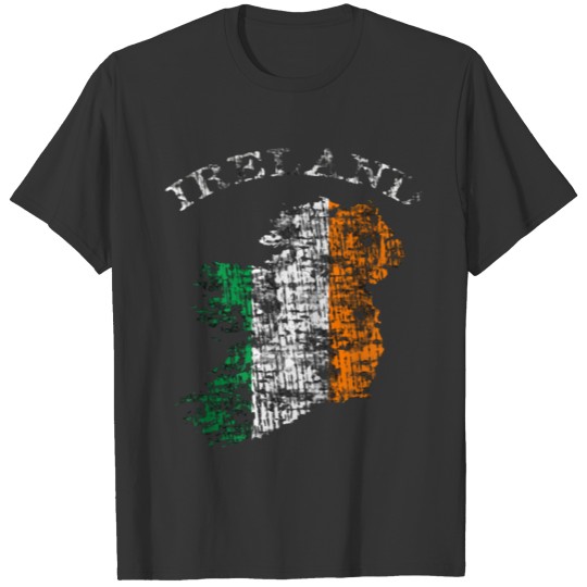 Vintage Ireland Irish Flag Zip T Shirts