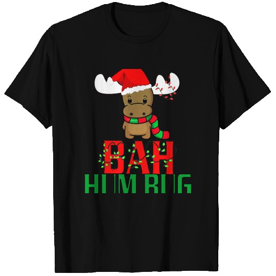 Adorable Christmas Moose Bah Humbug T Shirts