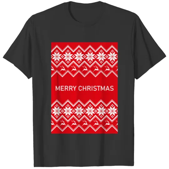 Merry Christmas Design red white T Shirts