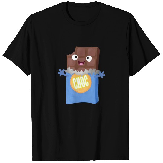 Cute happy chocolate candy bar cartoon character T Shirts