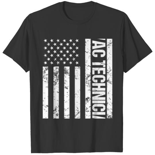 American Flag HVAC Technician T-shirt