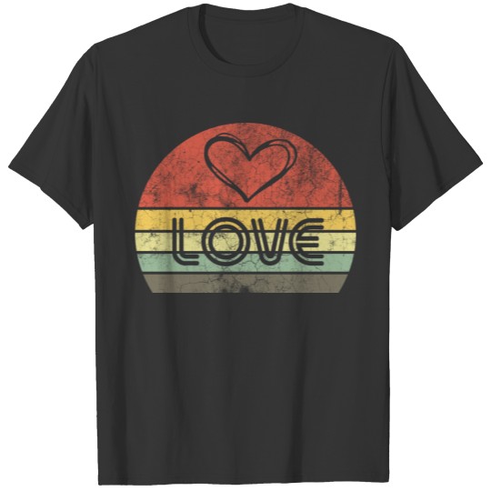 Love Heart Retro Vintage Valentines day T-shirt