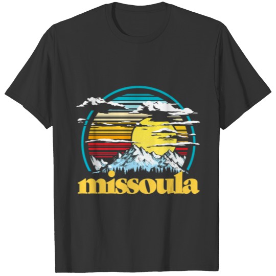 Retro Missoula Montana Vintage 80s Style Mountains T-shirt