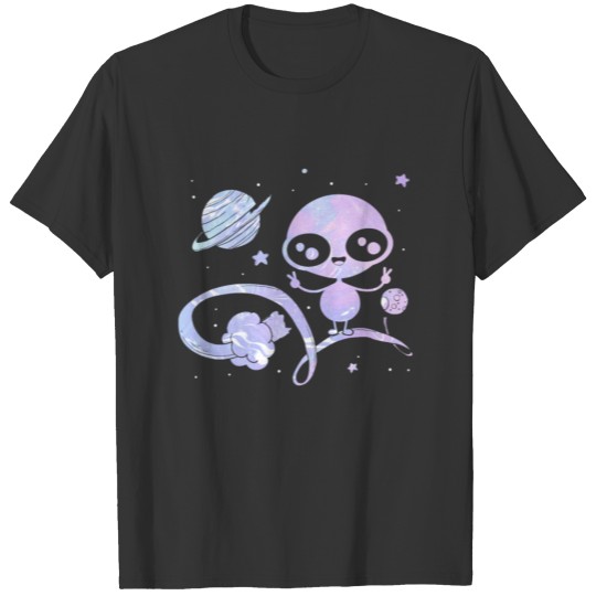 Cute Alien Peace Galaxy Funny Extraterrestrial T Shirts