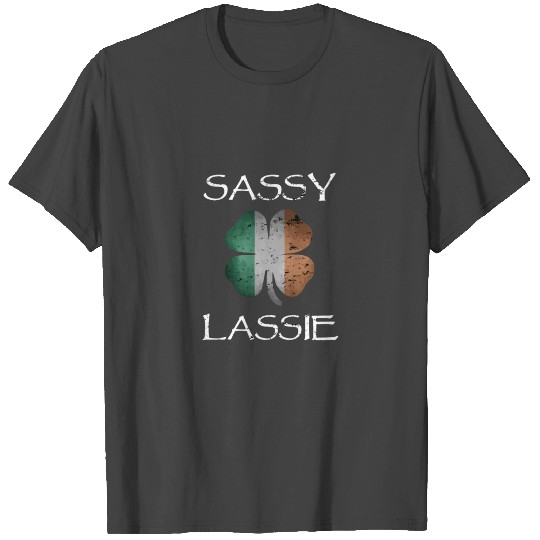 Sassy Lassie St Patrick'S Day Shamrock Girls Women T Shirts