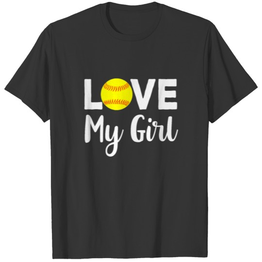 I Love My Girls Mom Softball Cute Softball Mom T-shirt