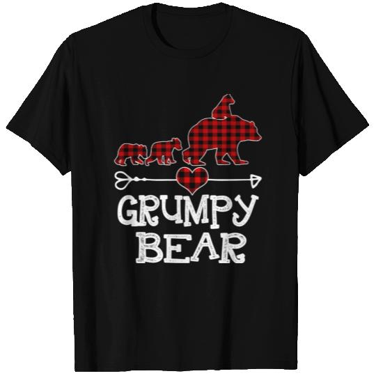 Grumpy Bear Christmas Pajama Red Plaid Buffalo Fam T Shirts