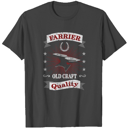 farrier old craft horseshoe maker vintage gift T Shirts