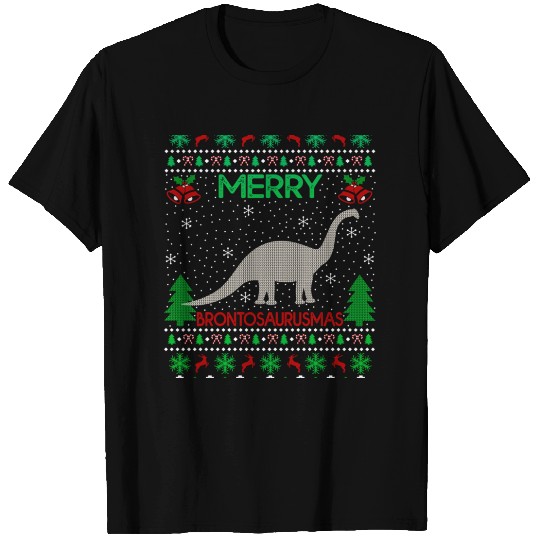 Merry Brontosaurusmas Xmas Gift Ugly Brontosaurus T Shirts