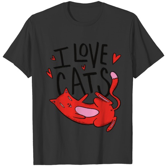 I love cats beautiful cat lover design T-shirt