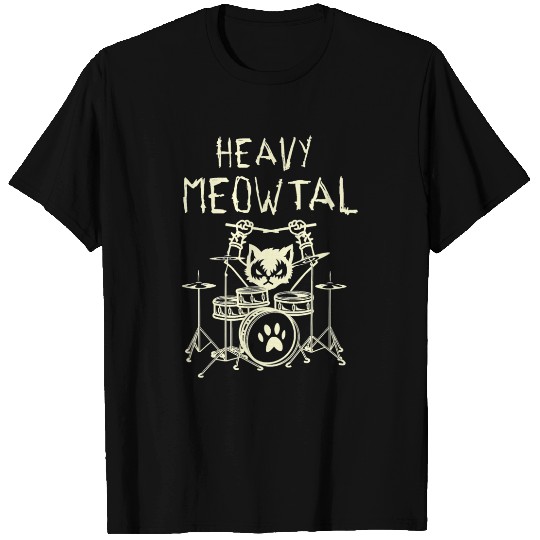 Heavy Meowtal Cat Metal Music Gift Idea T Shirts