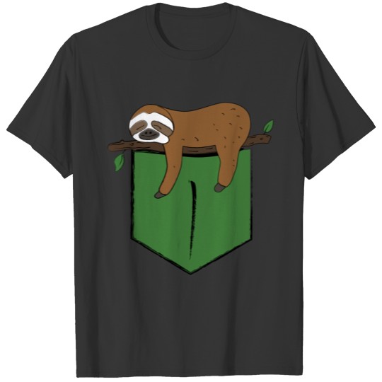 Pocket Sloth Design T-shirt