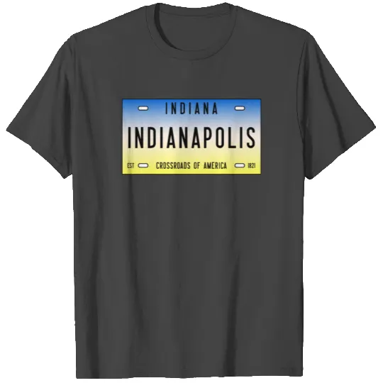 Indianapolis Retro Indiana State License Plate T Shirts