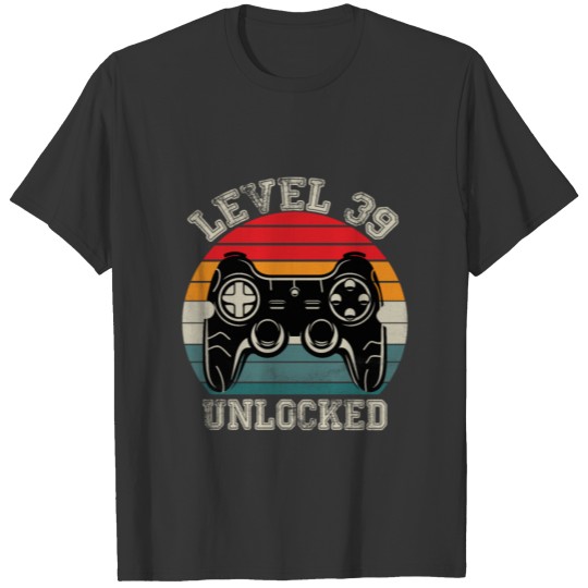 Level 39 Unlocked gamer birthday gift T-shirt