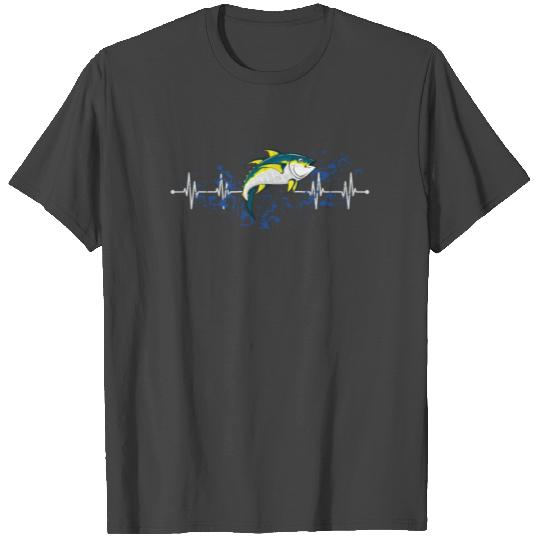 Bluefin Tuna Heartbeat Sea Fishing Animal Lover T Shirts