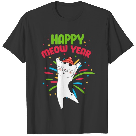 Happy New Year Happy Meow Year Cat Lover T Shirts