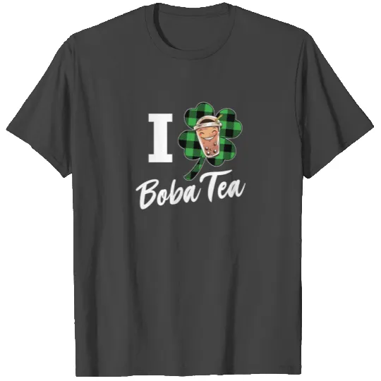I Love Boba Tea Irish Shamrock T Shirts