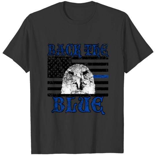 Police Flag Eagle Back The Blue American Patriotic T Shirts