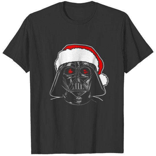Funny Santa Darth Vader Sketch Christmas Graphic T-shirt