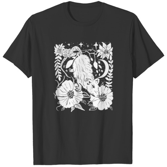 Hanging Possum Flowers Witchy Gothic Nature TShirt T-shirt