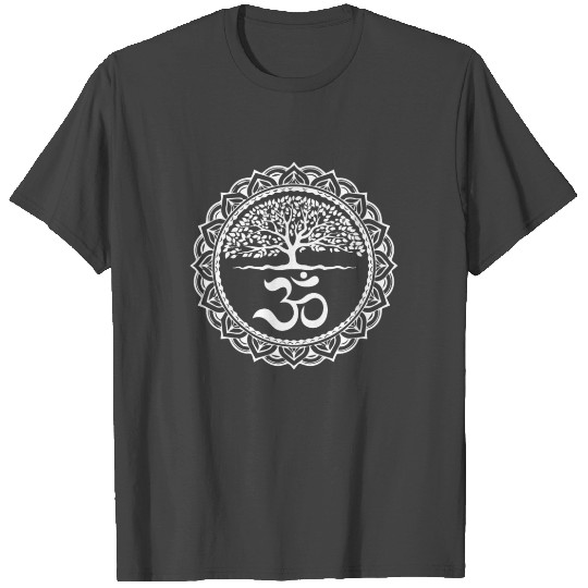 Tree of Life with Om Symbol Yoga T Shirts