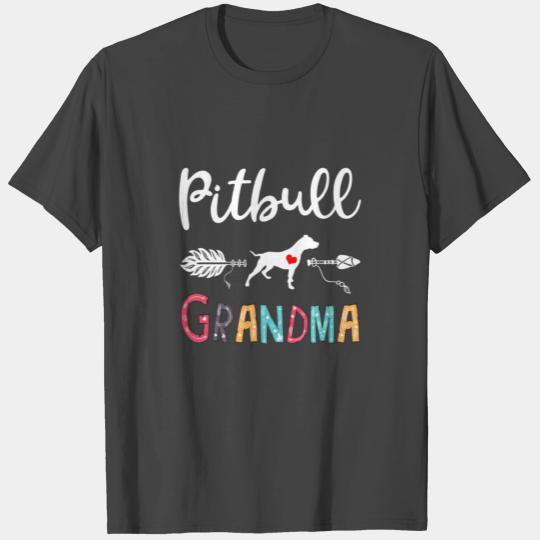 Fun Vintage Pitbull Grandma Outfit Dog Mom Mamaws T Shirts