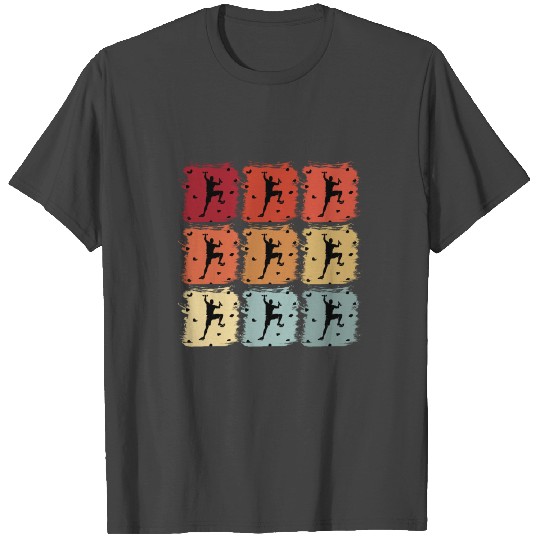 Retro Pop Art Bouldering Climber T Shirts