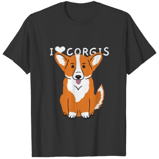 T Shirts design generator with a happy corgi