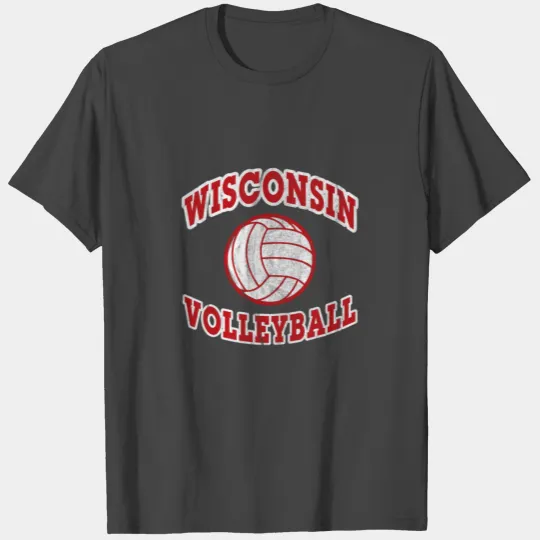 Wisconsin Volleyball Classic Style Vintage Distres T Shirts