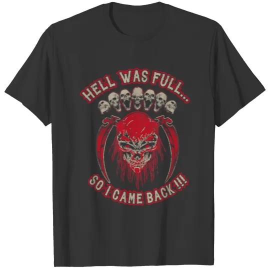 Punisher Red Skull Hell Was Full So I Came Back T Shirts