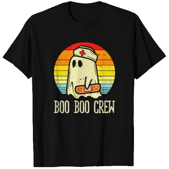 Boo Boo Crew Ghost Nurse Retro Halloween Nursing T Shirts