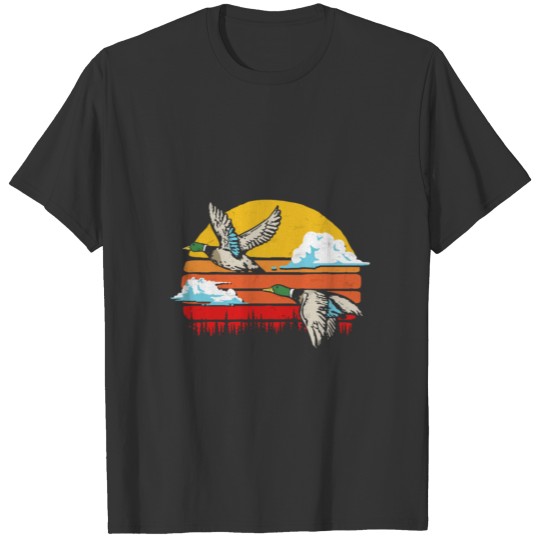 Duck Hunting Vintage 80'S Sun Funny Retro Mallard T Shirts