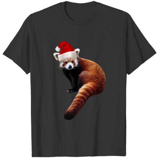 Red Panda Santa Christmas Cute Hat Gift For Pandab T Shirts