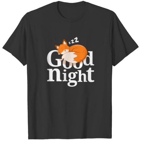 Cute Goodnight Fox Design for Wild Animal Lovers T Shirts