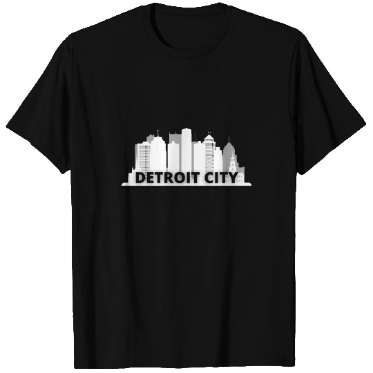 Detroit City Skyscraper Skyline T Shirts
