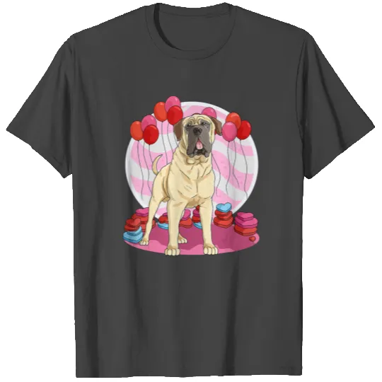 English Mastiff Dog Heart Valentine Day Decor T Shirts