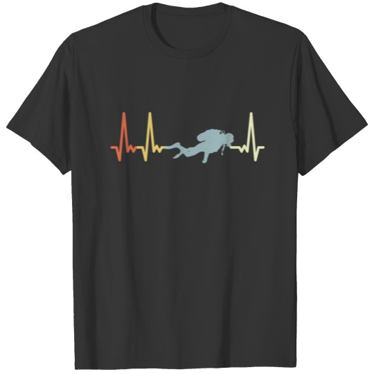 Retro heartbeat diver frequency pulse diving T-shirt