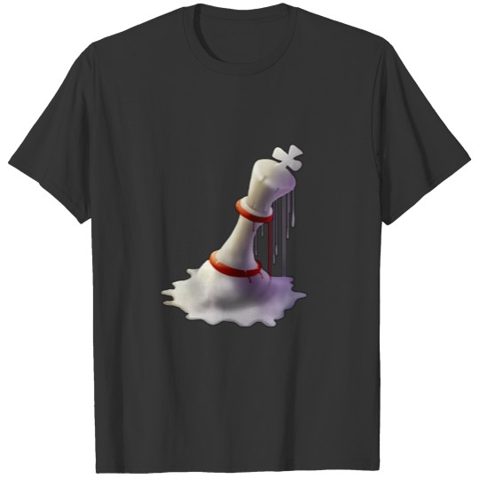 Melted chess king gambit design T-shirt