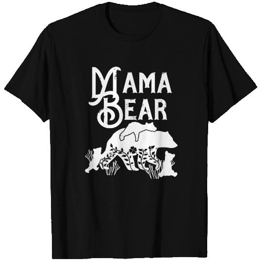 Mama Bear Mom Bear 3 cubs Momma Bear Momlife T Shirts