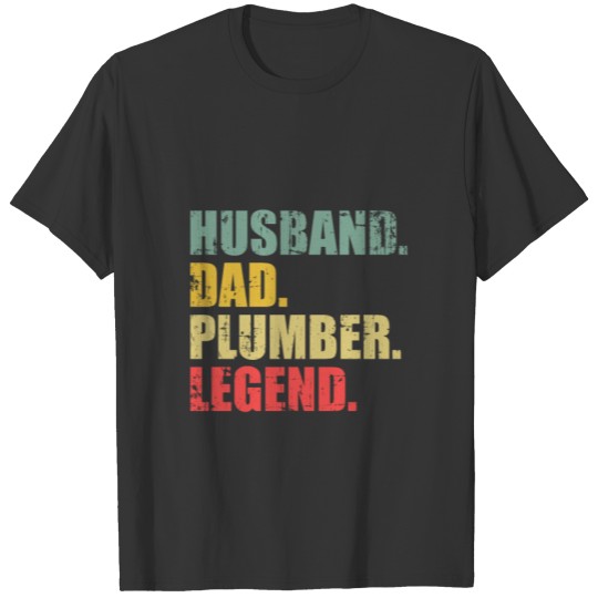 Vintage T Shirts Husband Dad Plumber Legend Retro