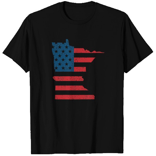 Minnesota Vintage American Flag USA Patriotic T Shirts