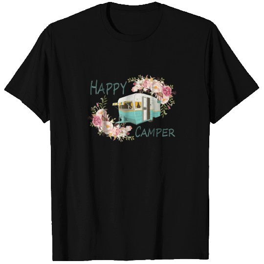 Happy Camper T Shirts Retro Camping for Hello Summ