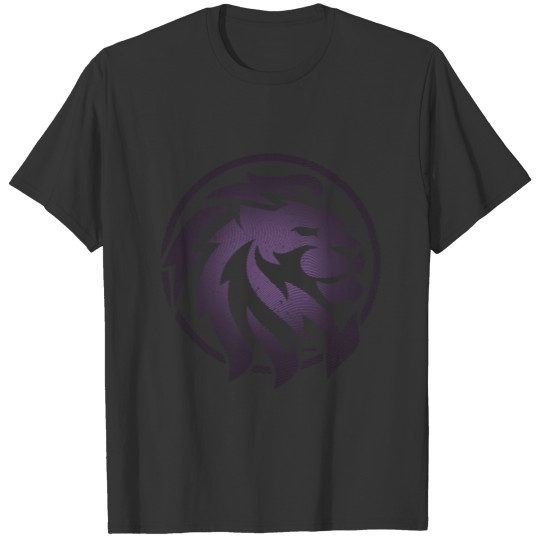LION Purple, Vintage Style, Ring Grid T Shirts