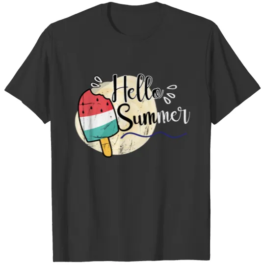 Hello Summer Vacation Ice Cream Gift T Shirts