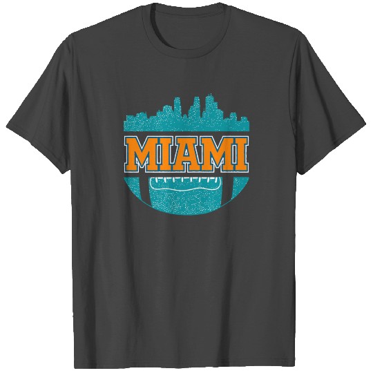 Retro Miami Football Fan Vintage City Skyline T Shirts